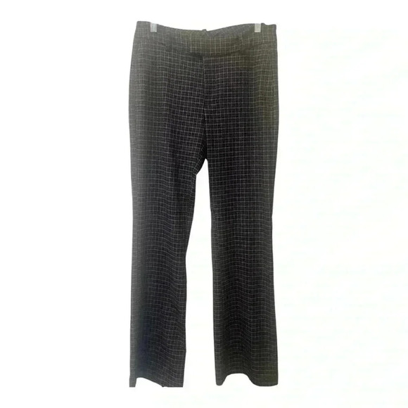 Revolve Free People Black Gray Checked Trouser Pants Low Rise Flare Size 4 - Picture 5 of 9
